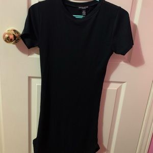 Tight black t-shirt dress